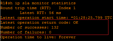 show ip sla monitor statistic